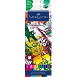 Faber-Castell 164525 - Goldfaber Aqua Dual Marker, Graffiti, mit Pinselspitze und Fineliner Spitze, 6er Etui