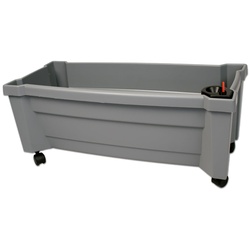 Calypso Pflanzkasten mit Bewässerungssystem, Spalier und Rollen, grau