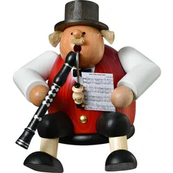 KWO Erzgebirge Kantenhocker Musiker mit Klarinette Höhe 15 cm
