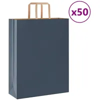 VidaXL Papiertragetaschen 50 Stk. mit Henkeln Blau 32x12x42 cm