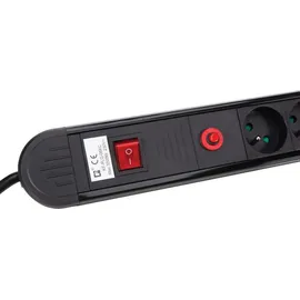 VELLEMAN Steckdosenleiste 1,5 m Schwarz/Rot 8 St.