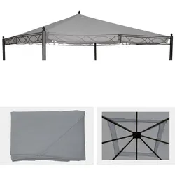 Ersatzbezug für Dach Pergola Pavillon Calpe 4x4m ~ hellgrau