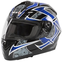 NERVE Motorradhelm "NH2013" L Kopfumfang: 59 cm - 60 cm, blau (blau, schwarz, grau) Motorradhelme