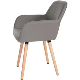 Mendler Esszimmerstuhl HWC-A50 II Kunstleder taupe-grau