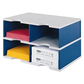 Styro Sortierstation Styrodoc Jumbo Grundeinheit grau/blau mit 4 Fächern