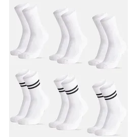 Danish Endurance Tennis Crew Socken 6er Pack Schwarz/Weiß 43-47