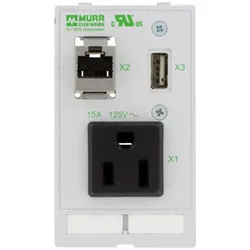 Murr Elektronik Kombieinsatz 1-fach USA NEMA 5-15 1xUSB-A Bu/Bu+ 1xRJ45 Modlink