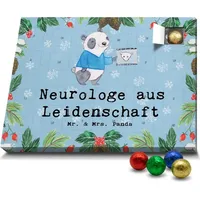 Mr. & Mrs. Panda Schoko Adventskalender Neurologe Leidenschaft - Blau Pastell - Geschenk, Mediziner, Medizinstudium, Krankenhaus, Kollegin, Jubilä... - Blau