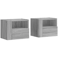 VidaXL Wand-Nachttische 2 Stk. Grau Sonoma 45x30x35 cm