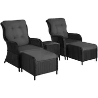 Tectake Benissa Set 4-tlg. Schwarz/Grau