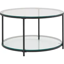 FineBuy Couchtisch FineBuy Sofatisch Glas Wohnzimmertisch Ø 80 cm Rund Tisch Stauraum