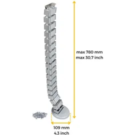 Emuca Kabeleinführungssäule 10,9x78x12,9 cm Silbergrau