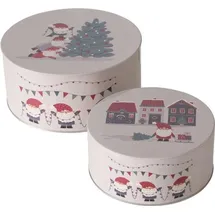 Boltze Dosen zur Aufbewahrung MONTI Ø 16-20 cm 2-tlg. beige