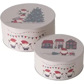 Boltze Dosen zur Aufbewahrung MONTI Ø 16-20 cm 2-tlg. beige