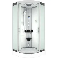 AcquaVapore D46-10M0 Komplettdusche mit Schiebetür 90 x 90 cm weiß Sicherheitsglas D46-10M0
