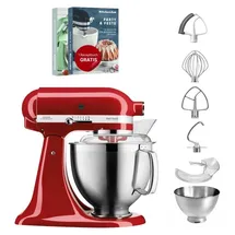 KitchenAid Artisan 5KSM185 Empire Rot Flexiset + Flexirührer
