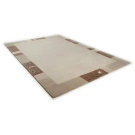 THEKO Wollteppich ¦ beige ¦ Viskose ¦ Maße (cm): B: 190 H: 1,3