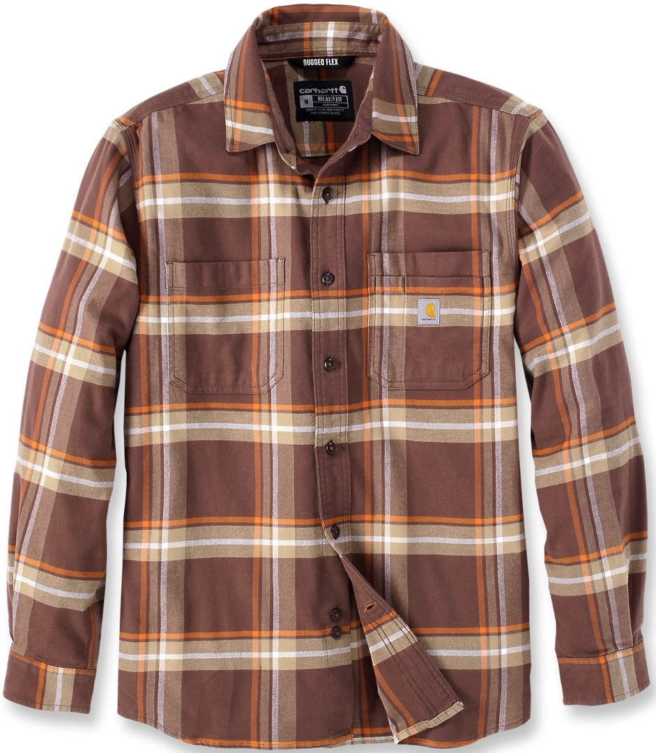 Carhartt Rugged Flex Flannel Plaid Overhemd, bruin, M