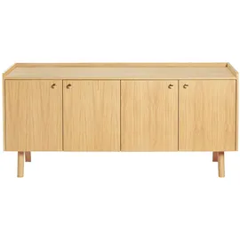 WoodMan Sideboard WOODMAN "Nice", braun (eiche), B:160cm H:75cm T:45cm, FSC-zertifiziertes teilmassives Holz, Sideboards, Sideboard, Kommode, Breite 169 cm, Echtholzfurnier aus Eiiche, viel Stauraum