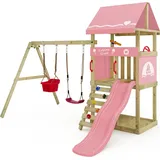 Spielturm Wickey DinkyHouse mit Rutsche und Doppelschaukel in Hellrosa - Hellrosa