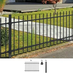 Metallzaun ALBERTS "Chaussee", schwarz, H:120cm, Aluminium, Zaunelemente, Höhe: 100 und 120 cm, Gesamtlänge: 10 m, zum Aufschrauben