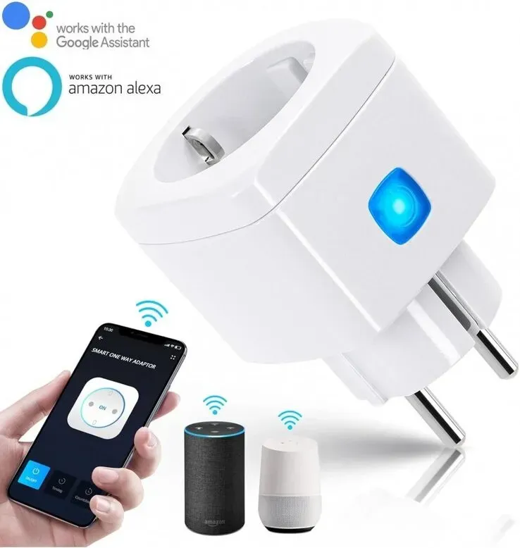 Aigostar WiFi WB Smart Plug Adapter MAX.2300W,10A 250V~ Fernbedienung Sprachsteuerung Timer-Funktion Einfache Einrichtung