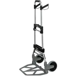 PROREGAL Klappbare Profi-Sackkarre ELEPHANT HxBxT 115x50x53cm Traglast 150kg Aluminiumrahmen, ergonomische Griffe, TRR Fachgummiräder Silber
