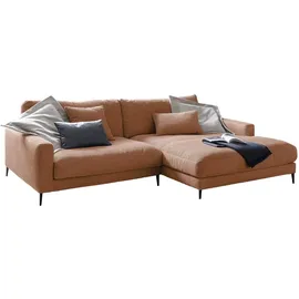 KAWOLA Ecksofa Cara Cord Recamiere rechts rost