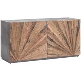 Sideboard Derby Metall grau Altholz Massivholz braun Industrial Schrank 2-türig