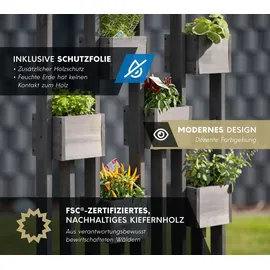 Westmann Pflanzenwand Ulla 90 x 45 x 170 cm Dunkelgrau