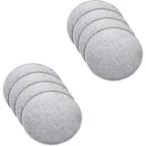MorNon 8er Set Stuhlkissen, Rund Filz Sitzkissen, ø 35 cm Sitzauflagen für Bank, Sitzkissen mit rutschfesten Einlagen für alle Arten von Stühlen, für drinnen und draußen (Hellgrau)