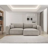 kaiser möbel Ecksofa mit Schlaffunktion und bettkasten, Sofa L form, NOVO Stoff Legancy Rechts Hellgrau - Hellgrau