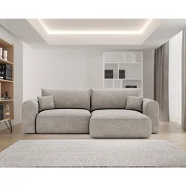 kaiser möbel Ecksofa mit Schlaffunktion und bettkasten, Sofa L form, NOVO Stoff Legancy Rechts Hellgrau - Hellgrau