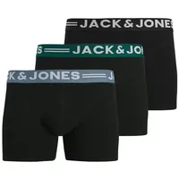 JACK & JONES Sense Boxershorts hellblau/dunkelgrün/schwarz/weiß M 3er Pack