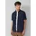 s.Oliver Regular Fit: Kurzarmhemd mit Struktur-Streifen und Button-Down-Kragen - blau - XL