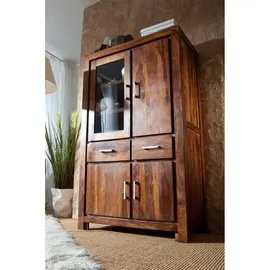 Massivmoebel24 Vitrine Metro Life 90 x 45 x 148 cm Braun