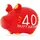 KCG Spardose 40 Happy Birthday Keramik Rot