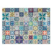Tulup Glasplatte Rechteck 80 x 60 x 0,4 cm Funkenschutzplatte Blau