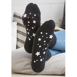 LAVANA ABS-Socken 3 Paare Schwarz 35-38
