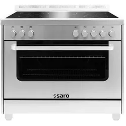 Saro Backofen mit Induktionsherd, elektrisch, Praktischer Multifunktionsofen mit fünf Kochflächen, 1 Backofen mit Induktionsherd, Farbe: silber