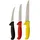 Friedr. Dick ErgoGrip Messerset 3-tlg. 13 cm Ausbeinmesser flexibel, 15 cm A. Messer breit, 18 cm Stechmesser Schwarz/Rot/Gelb