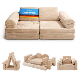 BestLivings Spielsofa Kinder Beige Flanell-Cord
