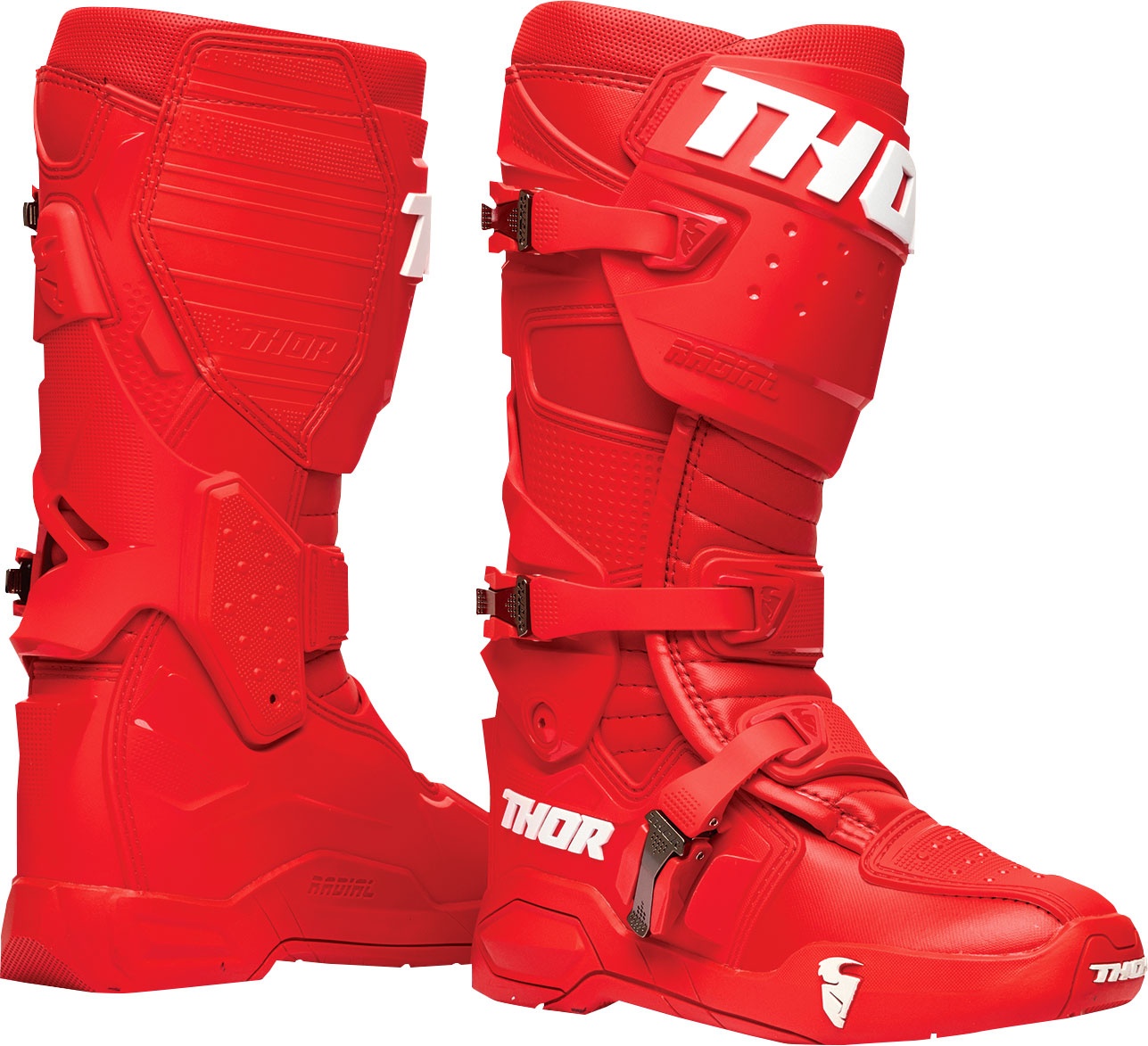 Thor Radial MX S23, bottes - Rouge/Rouge - 12 US