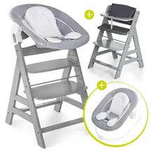 hauck Alpha+ grey inkl. Alpha Bouncer 2 in 1 stretch grey und Sitzauflage melange charcoal
