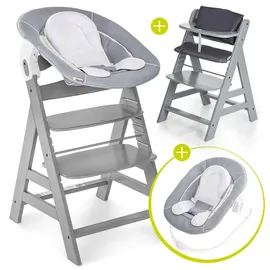 hauck Alpha+ grey inkl. Alpha Bouncer 2 in 1 stretch grey und Sitzauflage melange charcoal