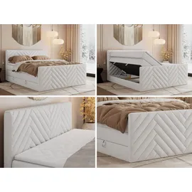 MKS Meble Boxspringbett mit Bettkasten ¦ weiß ¦ Maße (cm): B: 141 H: 110
