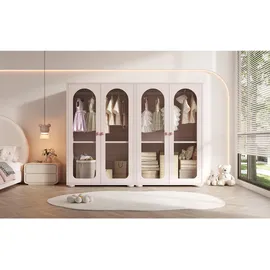 Okwish Kinderkleiderschrank 2-tlg. 160 x 120 x 50 cm MDF lackiert babyrosa