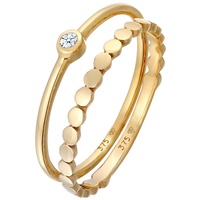 Elli DIAMONDS Eternity Solitär Diamant (0.03 ct) Set 375 Gelbgold Ringe Damen