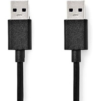 Nedis USB-Kabel USB 3.2 Gen 1 USB-A Stecker USB-A Stecker 5 Gbps Vernickelt 1.00 m - Rund - PVC - Schwarz