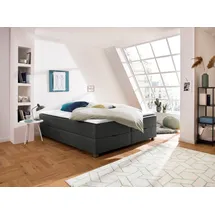 Home Affaire Boxbett HOME AFFAIRE "Alexis", grau (anthrazit), B:180cm L:200cm, Struktur fein (100% Polyester), Komplettbetten, ohne Kopfteil - ideal für Räume mit Dachschrägen; in 4 Breiten